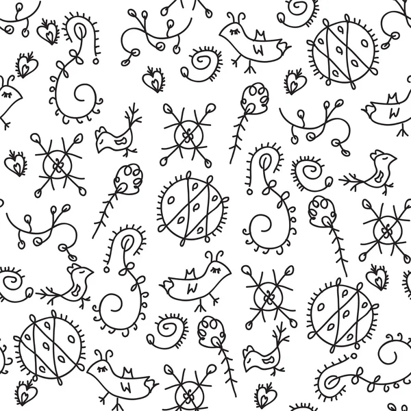Abstracte doodle floral naadloze — Stockvector