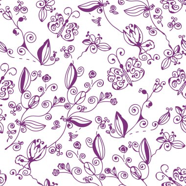 Decorative seamless graphic floral pattern clipart