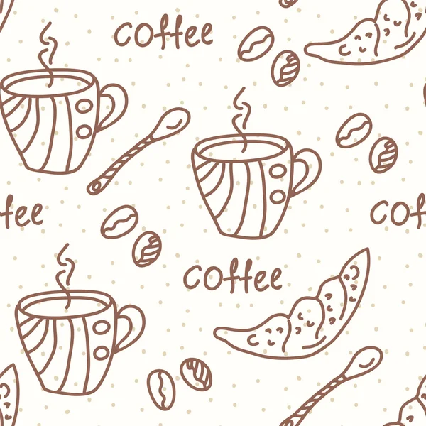 无缝壁纸与咖啡 — 图库矢量图片