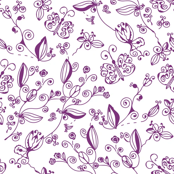 Decorative seamless graphic floral pattern — Stock Vector