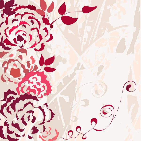 Tarjeta floral Rose — Vector de stock