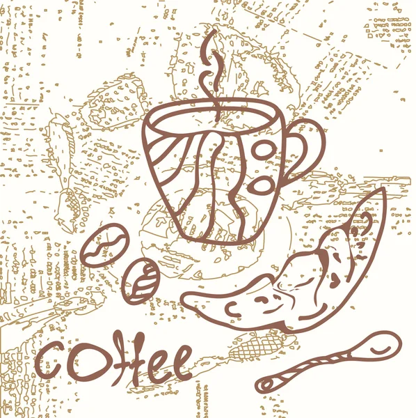 Vintage kaart met koffie — Stockvector