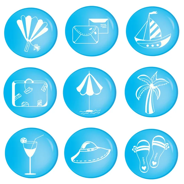 Vacations icons set — Stock Vector