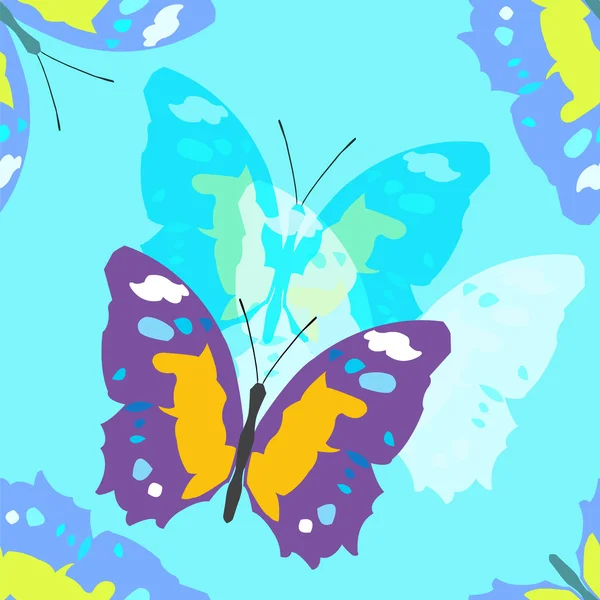 Bunten Nahtlosen Hintergrund Mit Schmetterlingen Vektorillustration — Stockvektor