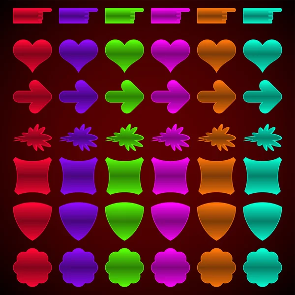 Conjunto de coloridos botones web de diferentes formas . — Archivo Imágenes Vectoriales