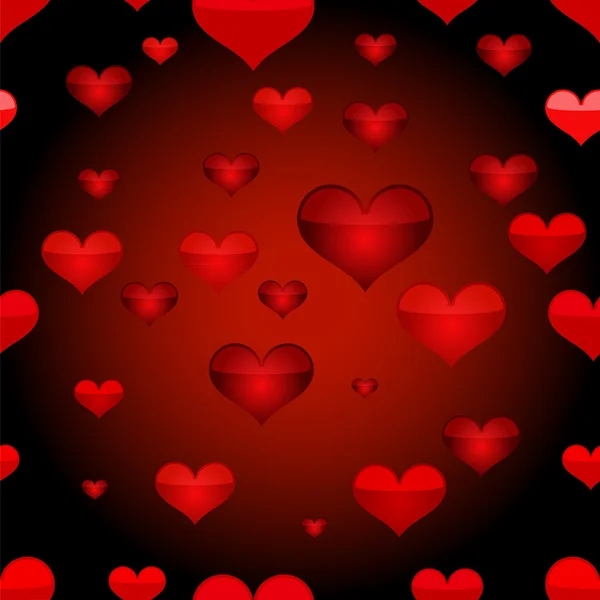 红色的心无缝模式 矢量插画 — 图库矢量图片
