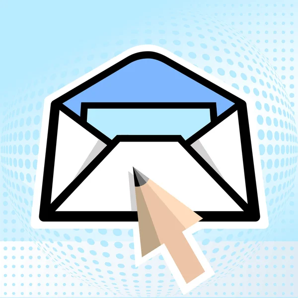 E-posta, kurşun kalem — Stok Vektör