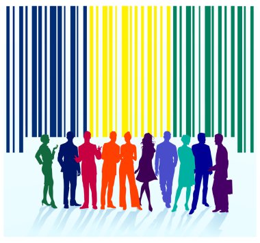 Bar code label, group clipart