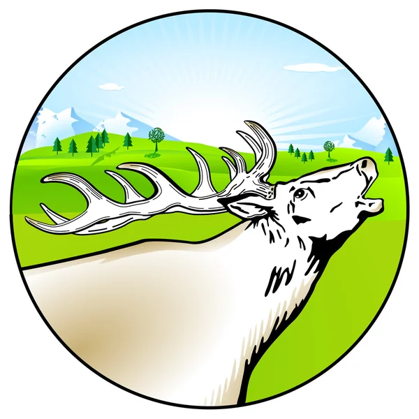 Herten overheersen het landschap — Stockvector