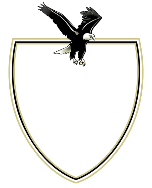 Spread eagle on emblem — Stock Vector