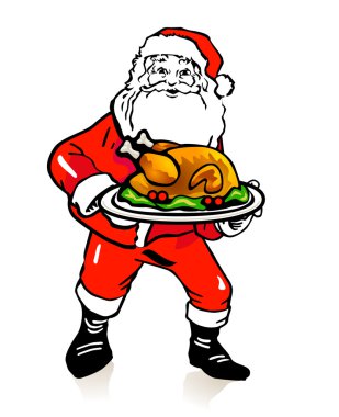 Santa Claus turkey cock clipart