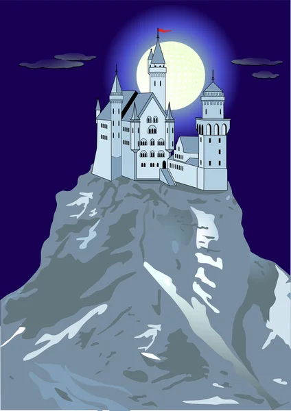 Замок и холм — стоковый вектор