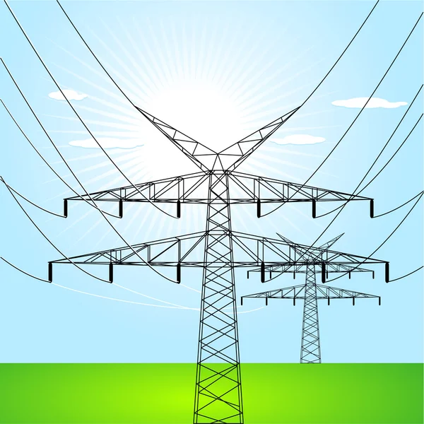 Electrical towers — Stock Vector