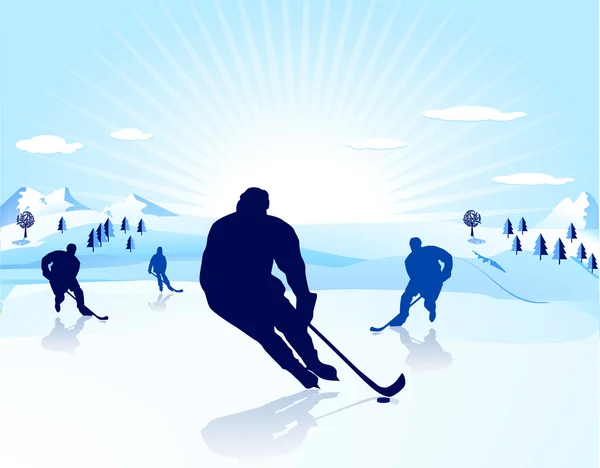Giocatore di hockey su ghiaccio — Vettoriale Stock