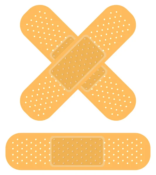 Bandage sur blanc, appliquer un plâtre — Image vectorielle