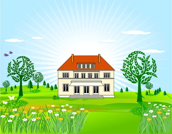 Загородный дом — стоковый вектор