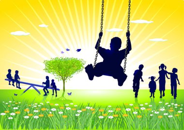 To go on the swings clipart