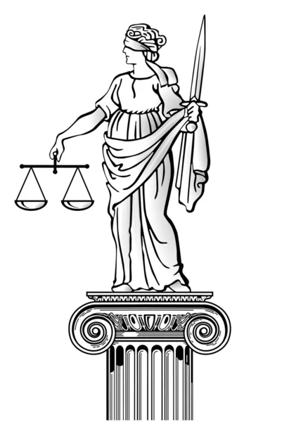 Statua Della Giustizia — Vettoriale Stock