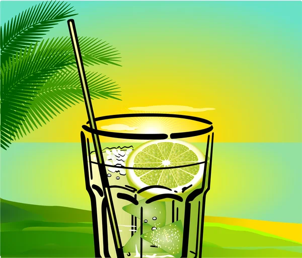 Cocktail Caipirinha avec fond — Image vectorielle