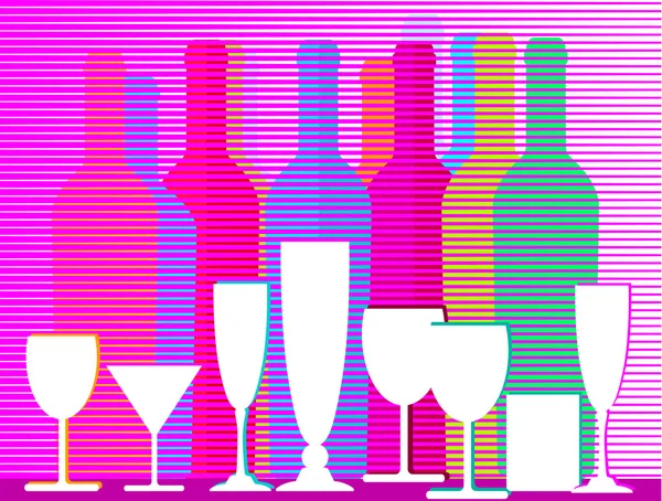 Liquors Wine Sparkling Wine — Stock Vector