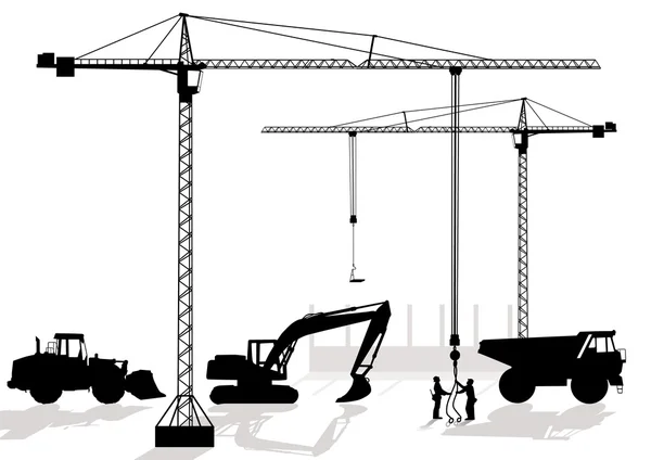 Arbete på byggnadsplatsen — Stock vektor