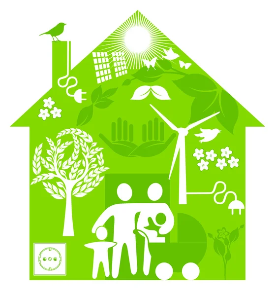 Ekologiczny dom — Wektor stockowy