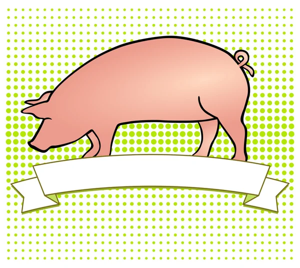 Rótulo Porco — Vetor de Stock