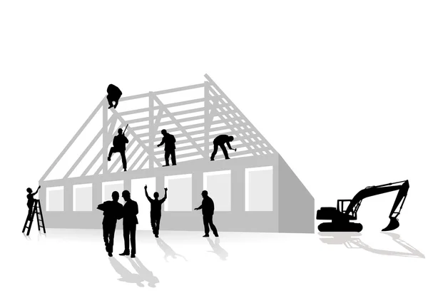 Travaux de construction résidentielle — Image vectorielle