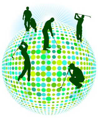 Golf player stroke clipart