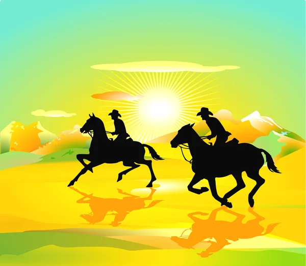 Equitación occidental — Vector de stock