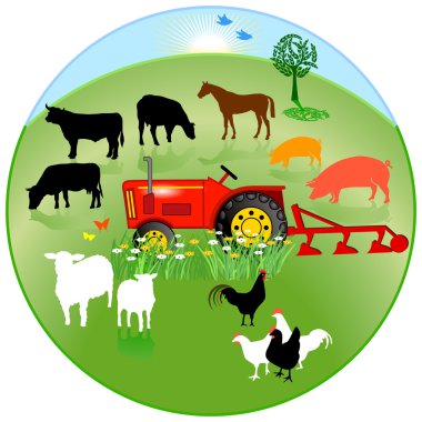 Agriculture circle sign clipart