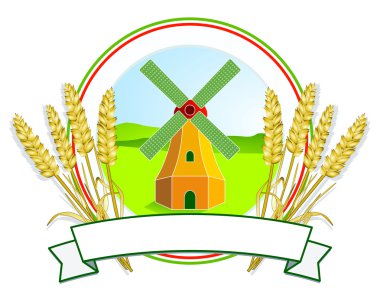 Grain and mill label clipart