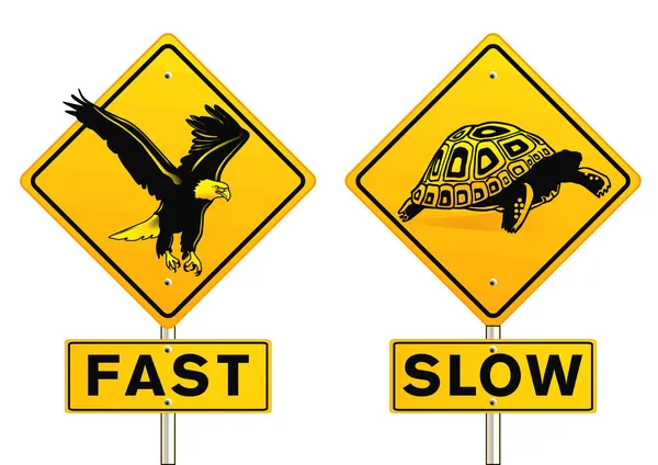 Hızlı ve yavaş işareti — Stok Vektör
