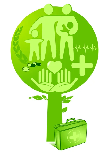 Médecine santé arbre — Image vectorielle