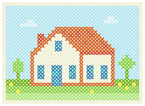 To embroider home — Stock Vector