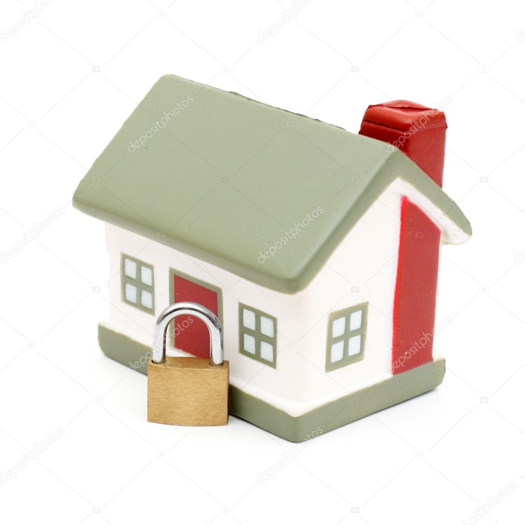 Miniature house with lock Stock Photo by ©merznatalia 4832301