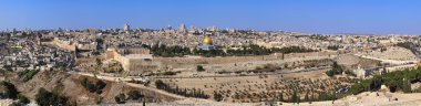 Panorama the old city Jerusalem clipart