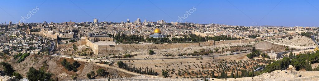 Panorama the old city Jerusalem Stock Image