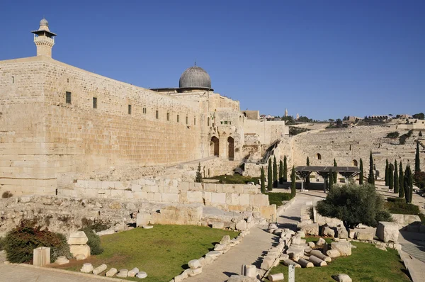 Parque Arqueológico Jerusalén Centro Devidson Pie Del Monte Del Templo —  Fotos de Stock