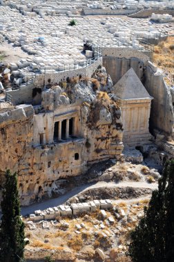 The prophets revenge tomb of Zechariah in the Kidron Valley in Jerusalem clipart