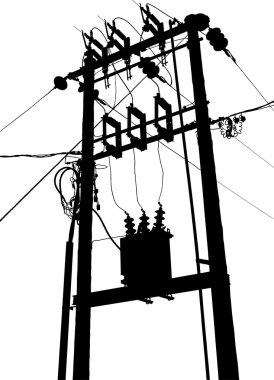 Electric transformer substation clipart