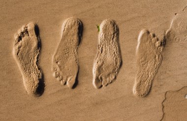 Footprints in sand clipart