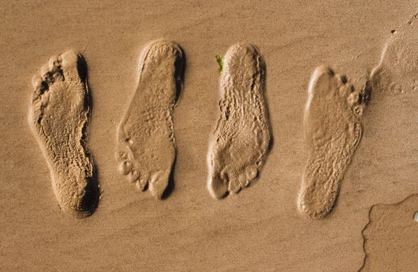 Voetafdrukken in zand — Stockfoto