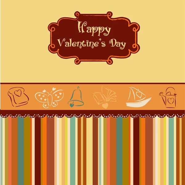 Вінтажна листівка дня Валентина — стоковий вектор