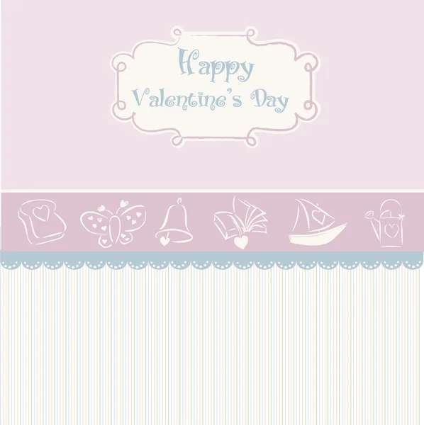 ビンテージのバレンタイン カード — ストックベクタ