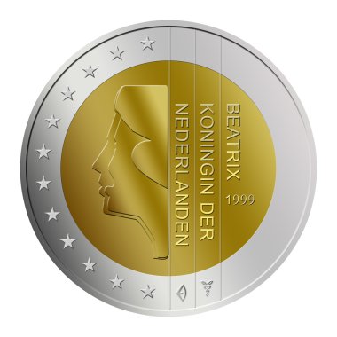 Dutch 2 Euro Coin clipart