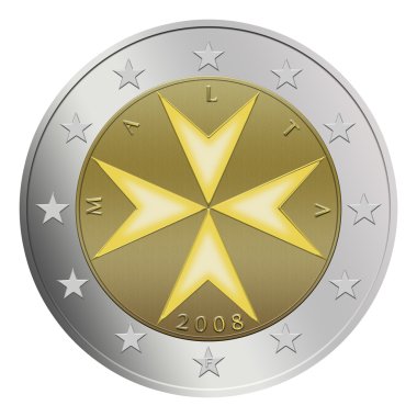 Maltese 2 Euro Coin clipart