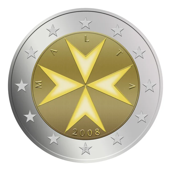 Maltese 2 Euro Coin — Stock Photo, Image