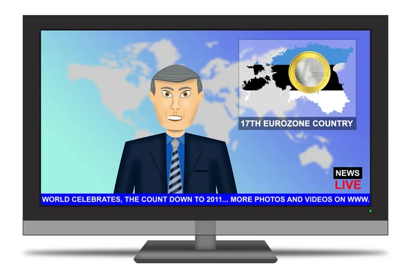 News Headlines Early Day Year 2011 Estonia Euro Zone — Stock Photo, Image