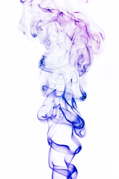 Πολύχρωμα καπνού σε λευκό φόντο. μια στενή επάνω. 免版税图库照片